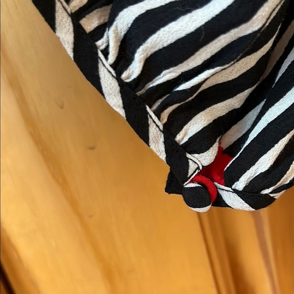 Madewell Blue and White Pleated Dress with Puff Sleeves - Size 10 - Picture 8 of 14